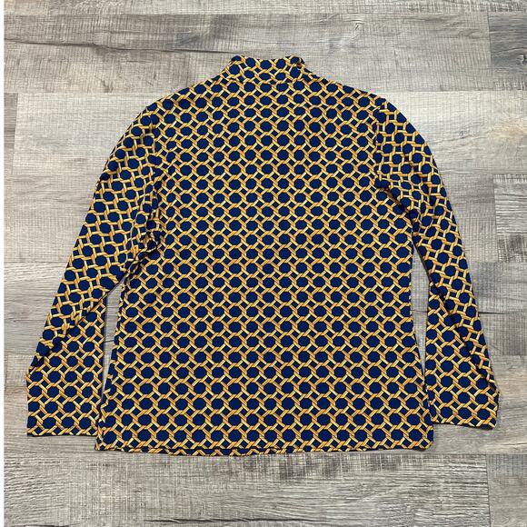 J McLaughlin Size XL Nylon Catalina Cloth Quarter Zip Pullover Chain Link Top - Picture 9 of 9